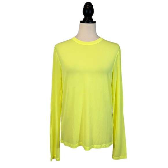 Christian Wijnants Mesh Top Lime Neon Yellow Long Sleeve Crewneck, Size L - Picture 2 of 13